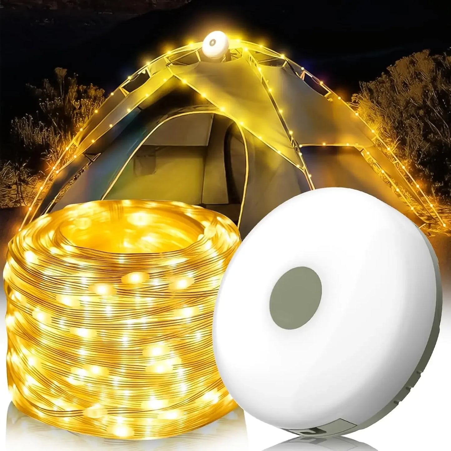 LED Camping Lichterkette - wasserdicht & mit 8 Modi für Zelt, Garten & Outdoor