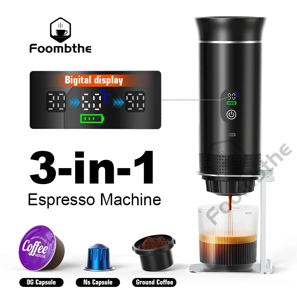Portable 3-in-1 Espressomaschine mit Digital-Display