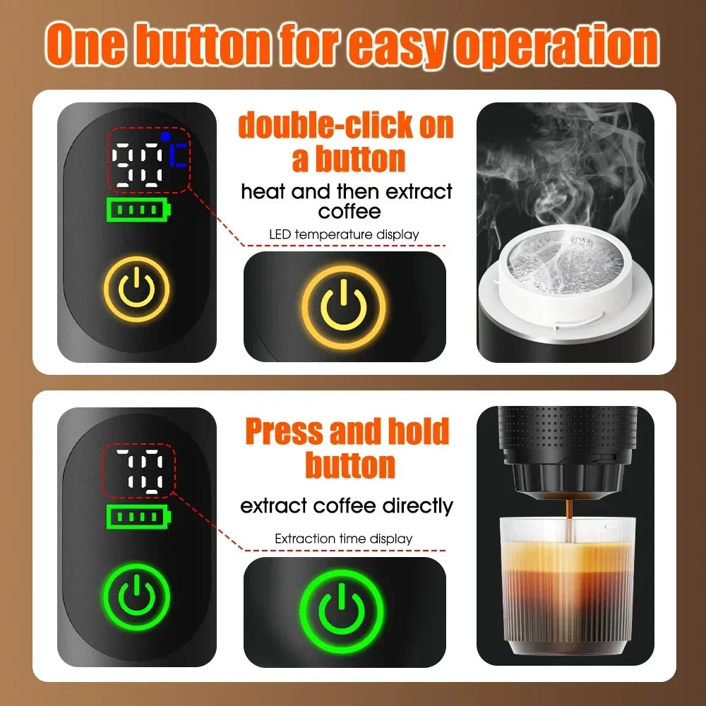 Portable 3-in-1 Espressomaschine mit Digital-Display
